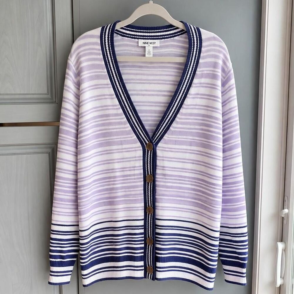 Nine-west Women's Purple and White Cardigan